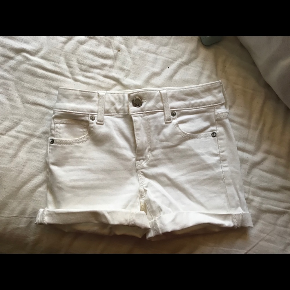 American Eagle white jean shorts